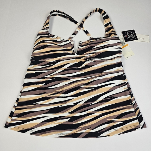 Salt + Cove Women's Juniors' Brown Printed V-Wire 2 Piece Bikini Swimwear Size S - Picture 3 of 14